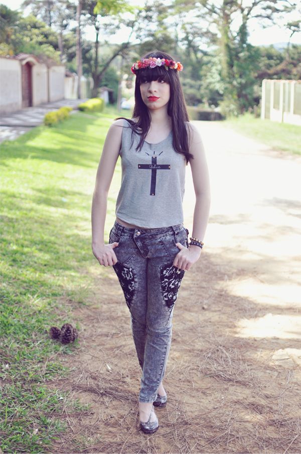 look com calça jeans