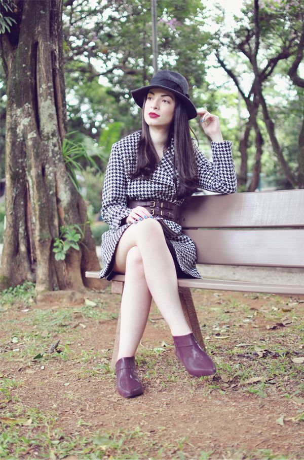 look casaco pied de poule