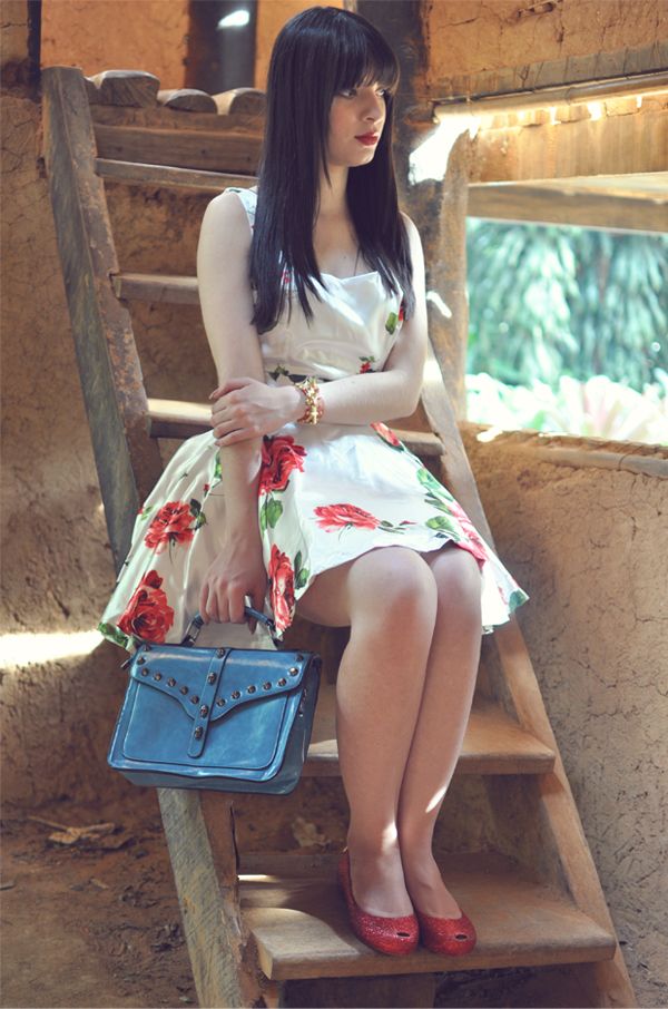 look vestido floral