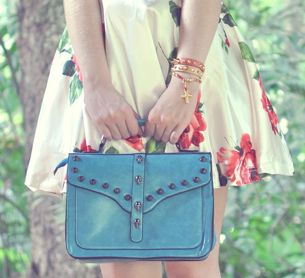 Vintage Studded Foldover Flap Satchels