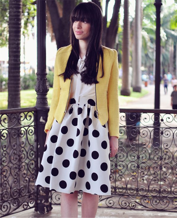 look saia midi de bolinha