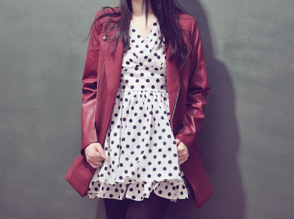 look vestido e casaco
