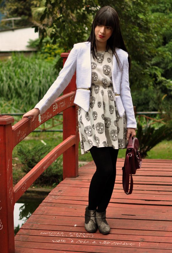 vestido de caveira look