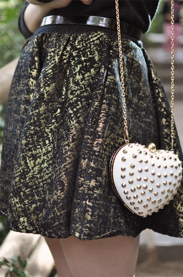 look bolsa de coração