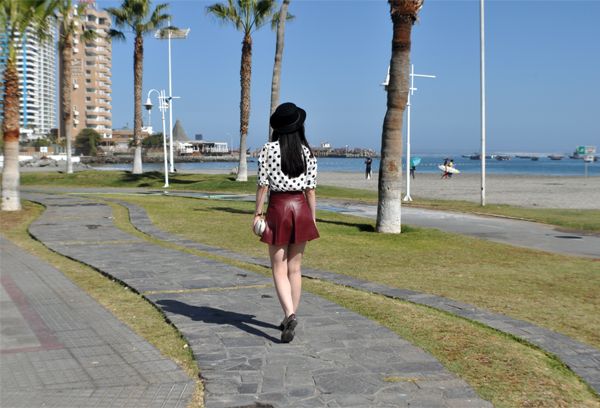 burgundy skirt