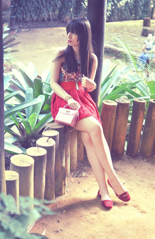 look saia vermelha