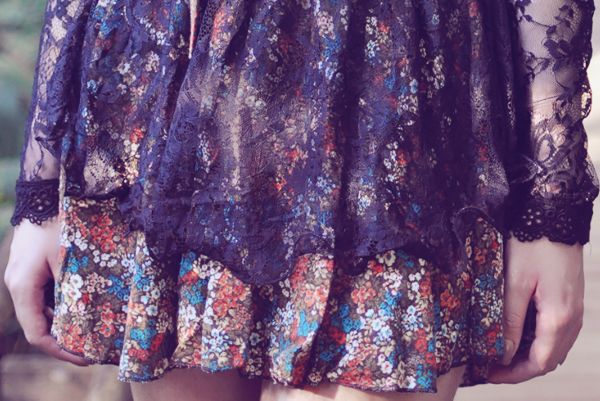 look floral e renda