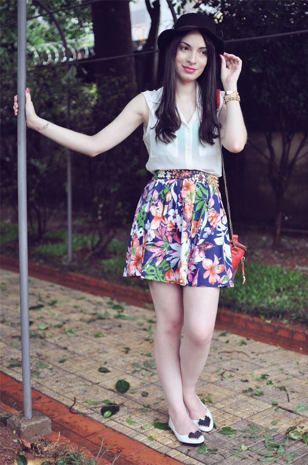 look verão chapéu