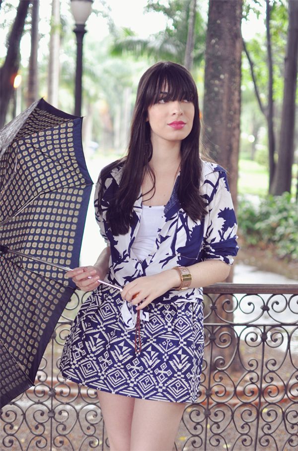 look azul e branco