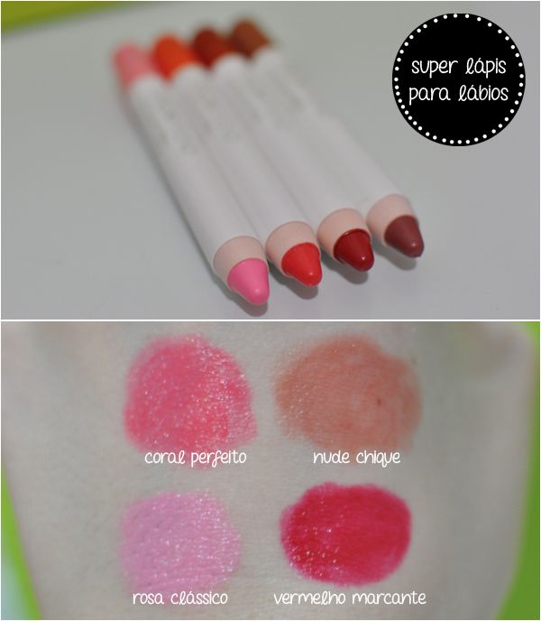 swatch avon lábis labial coral perfeito nude chique rosa clássico vermelho marcante