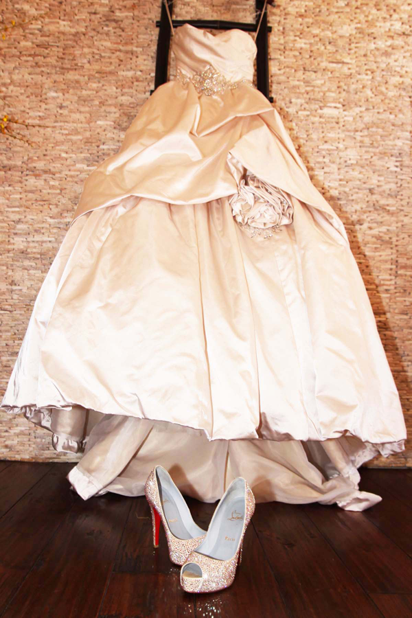 For Sale: KENNETH POOL Royalty gown & CHRISTIAN LOUBOUTIN Swarovski shoes! :  wedding wedding dress wedding shoes christian louboutin swarovski kenneth pool kenneth pool royalty white ivory 9 1