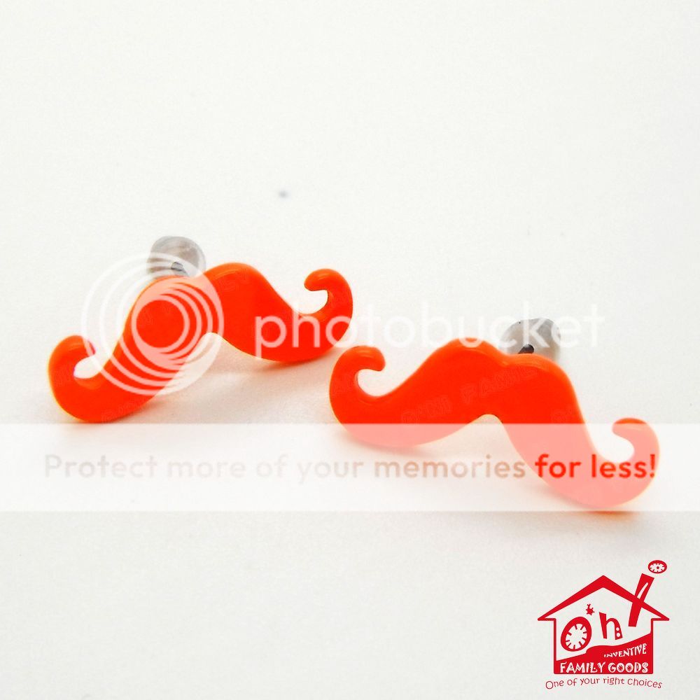  Curled Beard Moustache Stud Earrings Fashion Jewellery UK