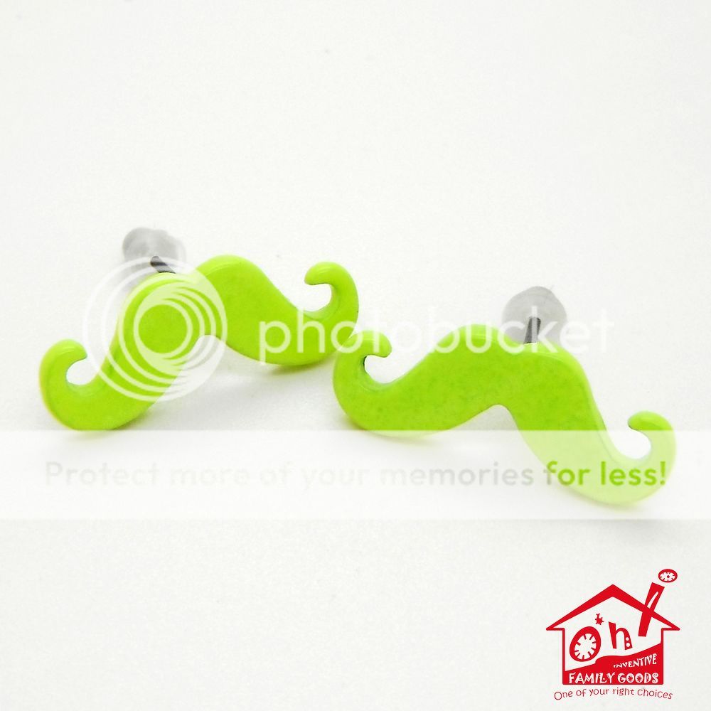  Curled Beard Moustache Stud Earrings Fashion Jewellery UK