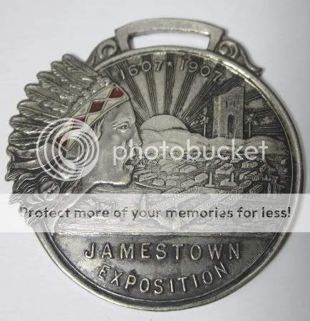   Jamestown Exposition Indian Watch Fob Norfolk Virginia Worlds Fair