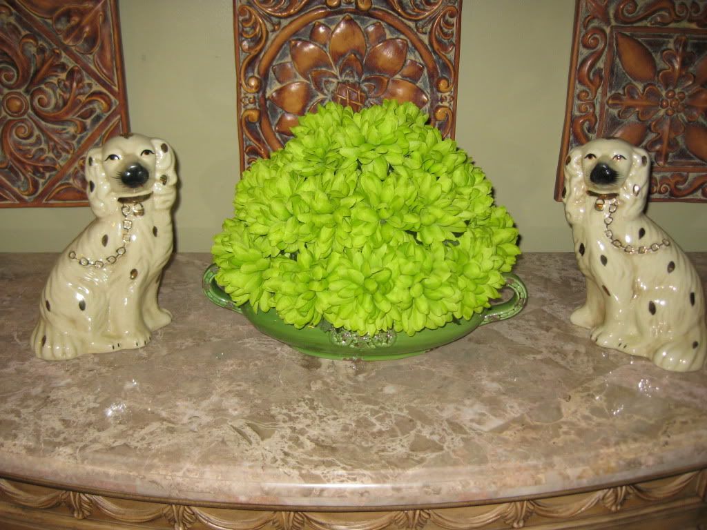 LARGE GOLD & ANTIQUE WHITE STAFFORDSHIRE STYLE DOGS  