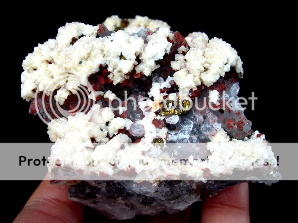 Beautiful~~~ Attractive Red Quartz Crystal & Pyrite&Dolomite Cluster